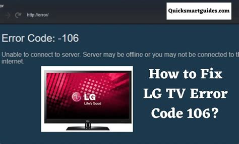 big tv smart card error 106|How To Fix LG TV Error Code 106 .